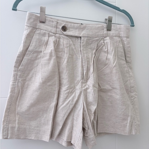 Beige Linen Shorts - Picture 1 of 4